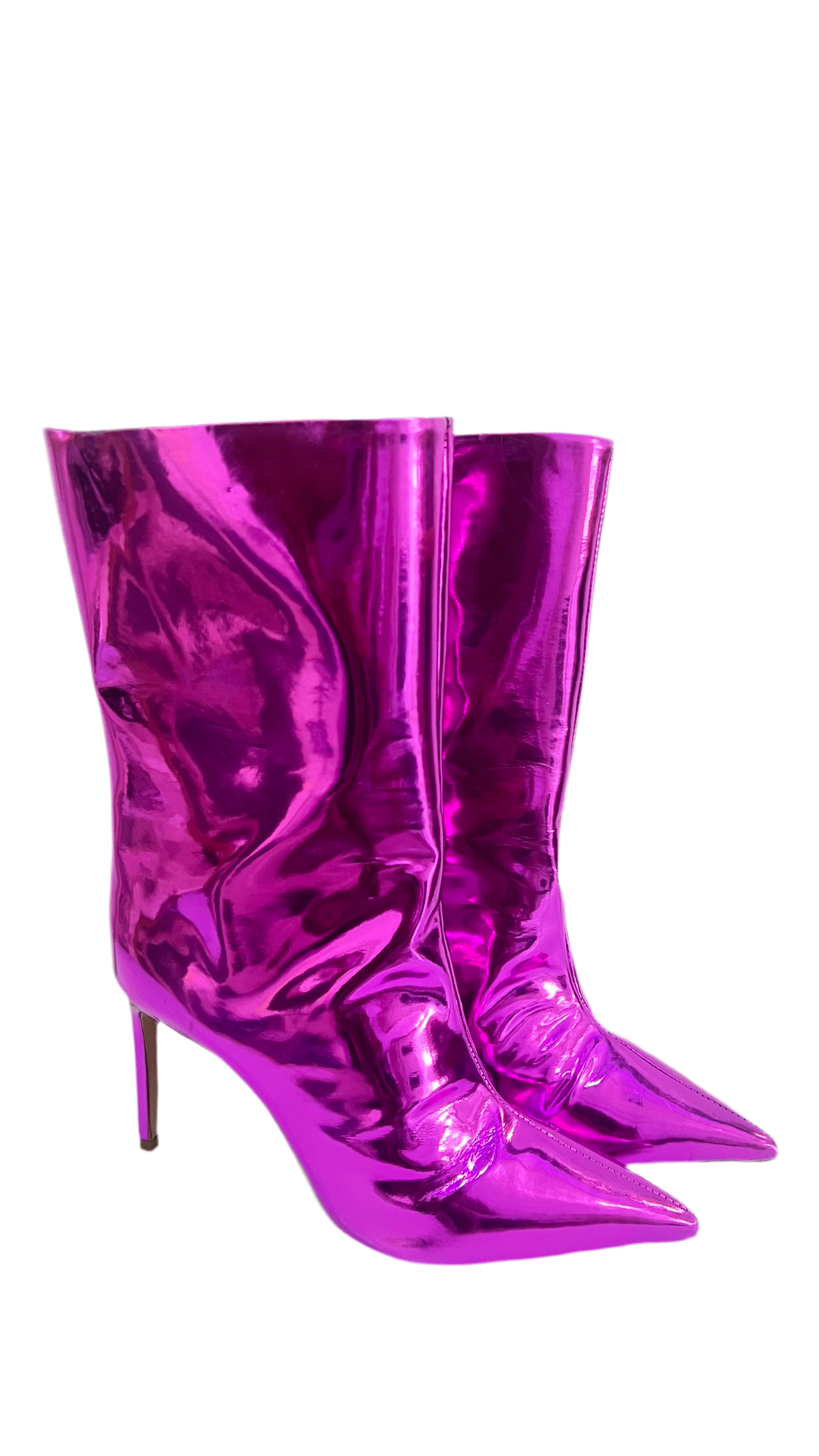 Schutz Rosa Metallic Boots 7