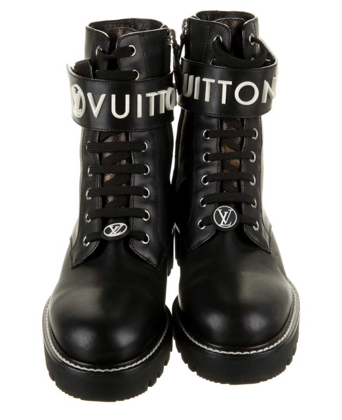 Louis Vuitton Black Leather Combat Boots 6.5