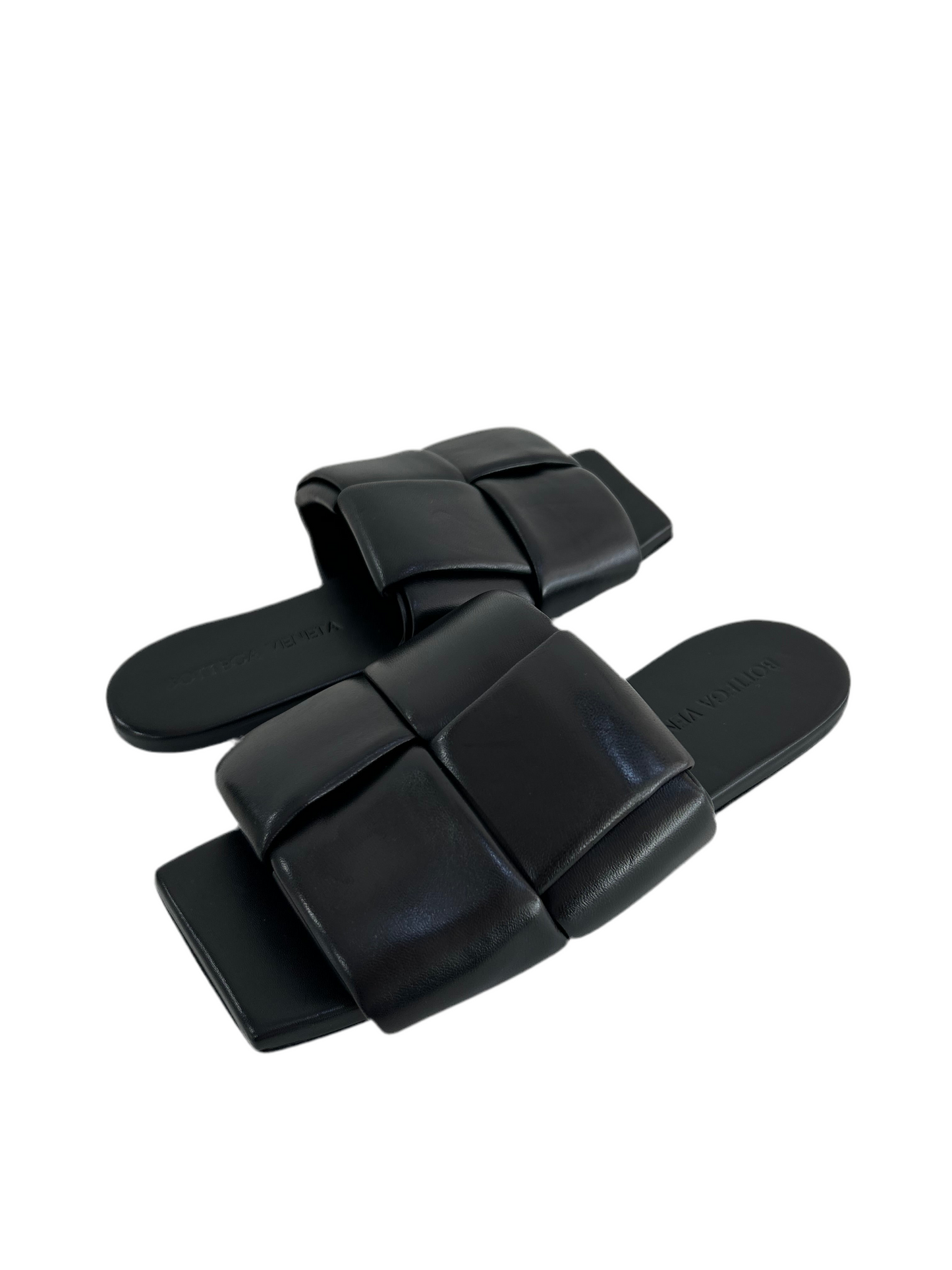 Bottega Veneta Black Leather Sandals 38.5