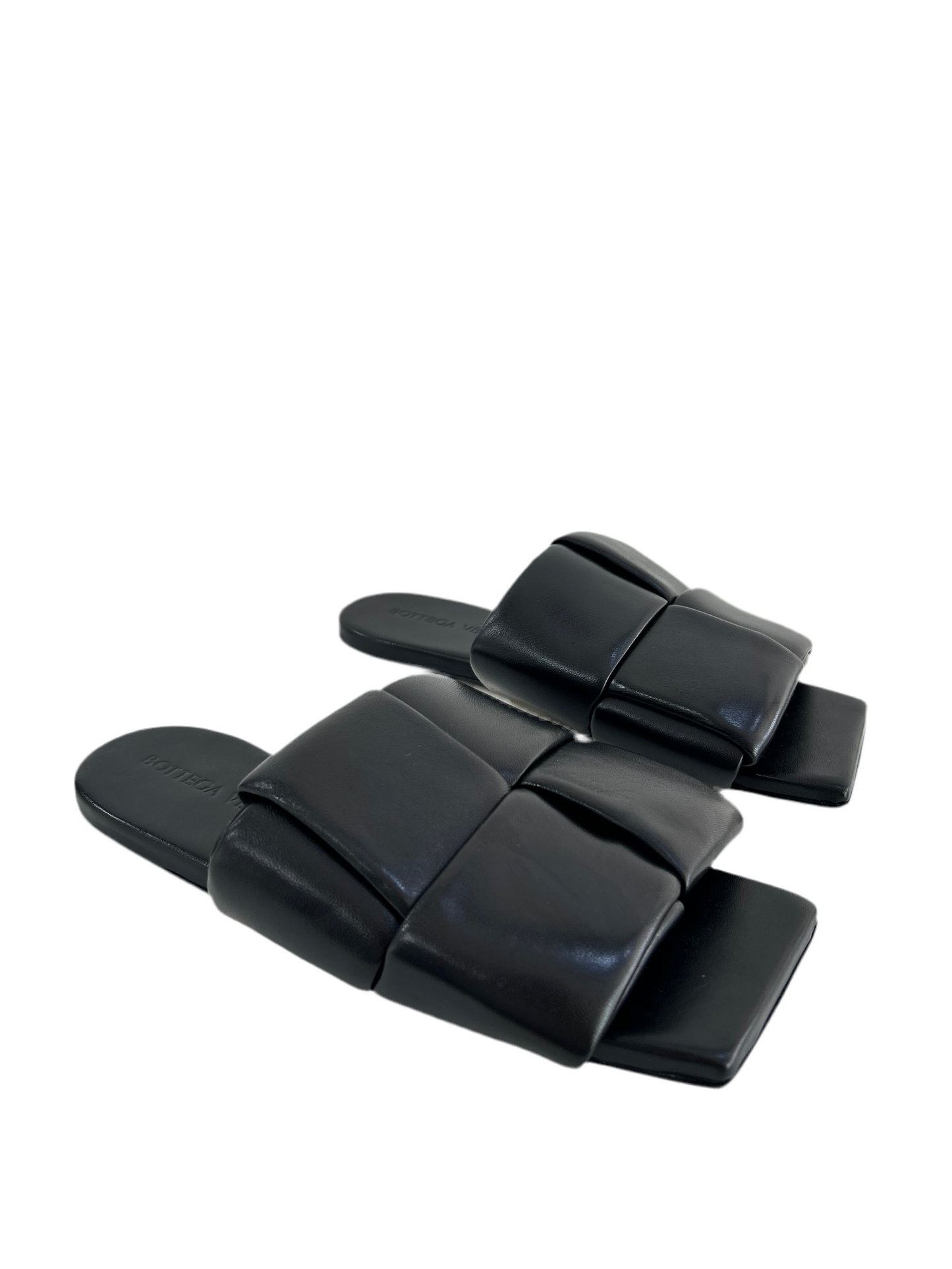 Bottega Veneta Black Leather Sandals 38.5