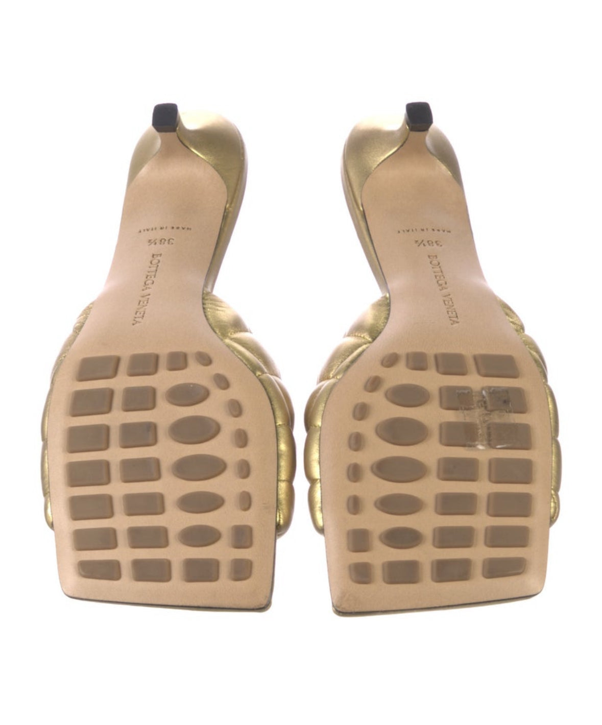 Bottega Veneta Gold Mules 38.5