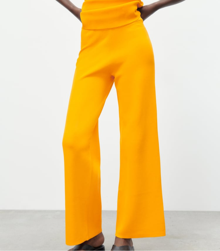 High Waist Orange bandage pants