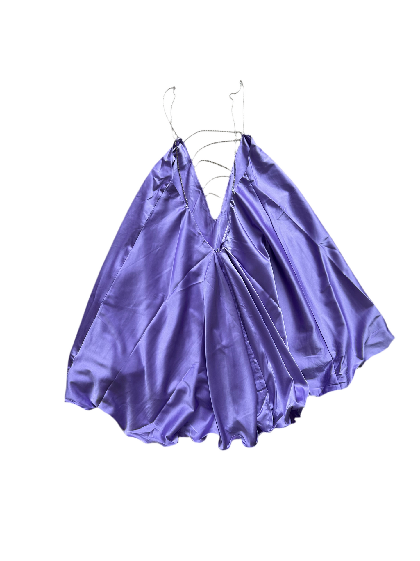 Silk purple rhinestone dress