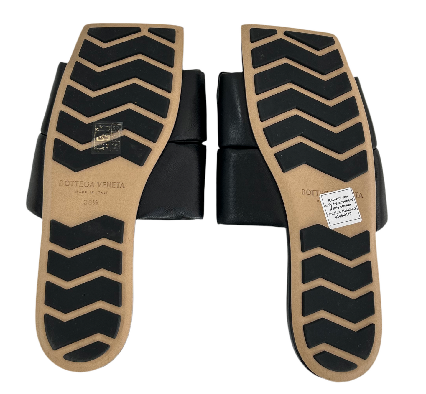 Bottega Veneta Black Leather Sandals 38.5