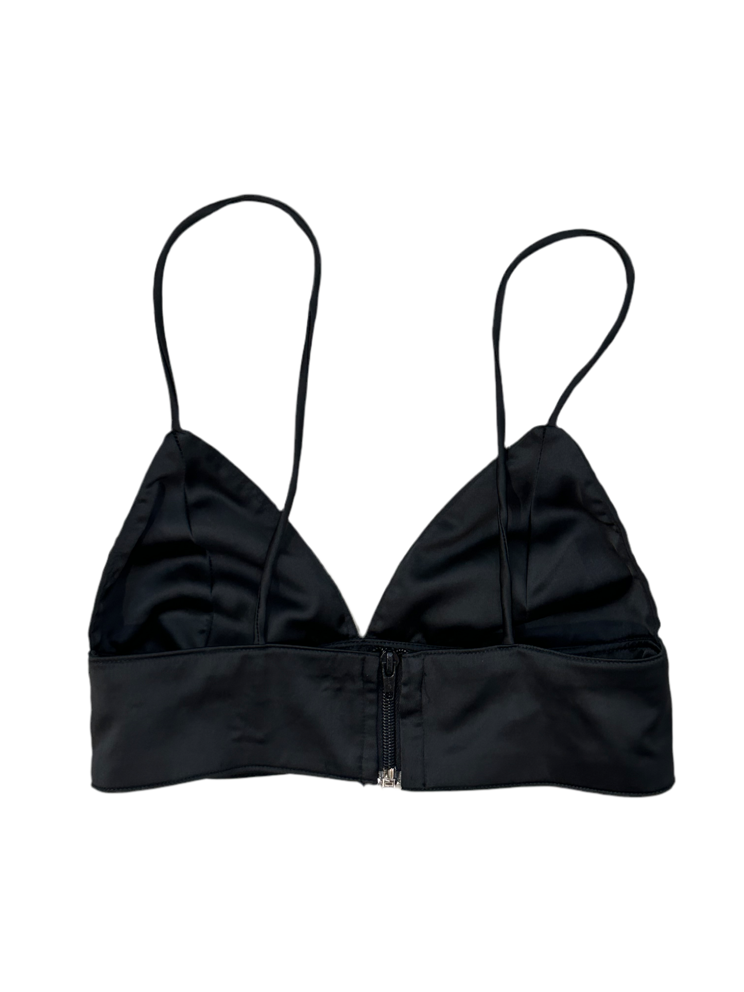 Black Satin Cropped top