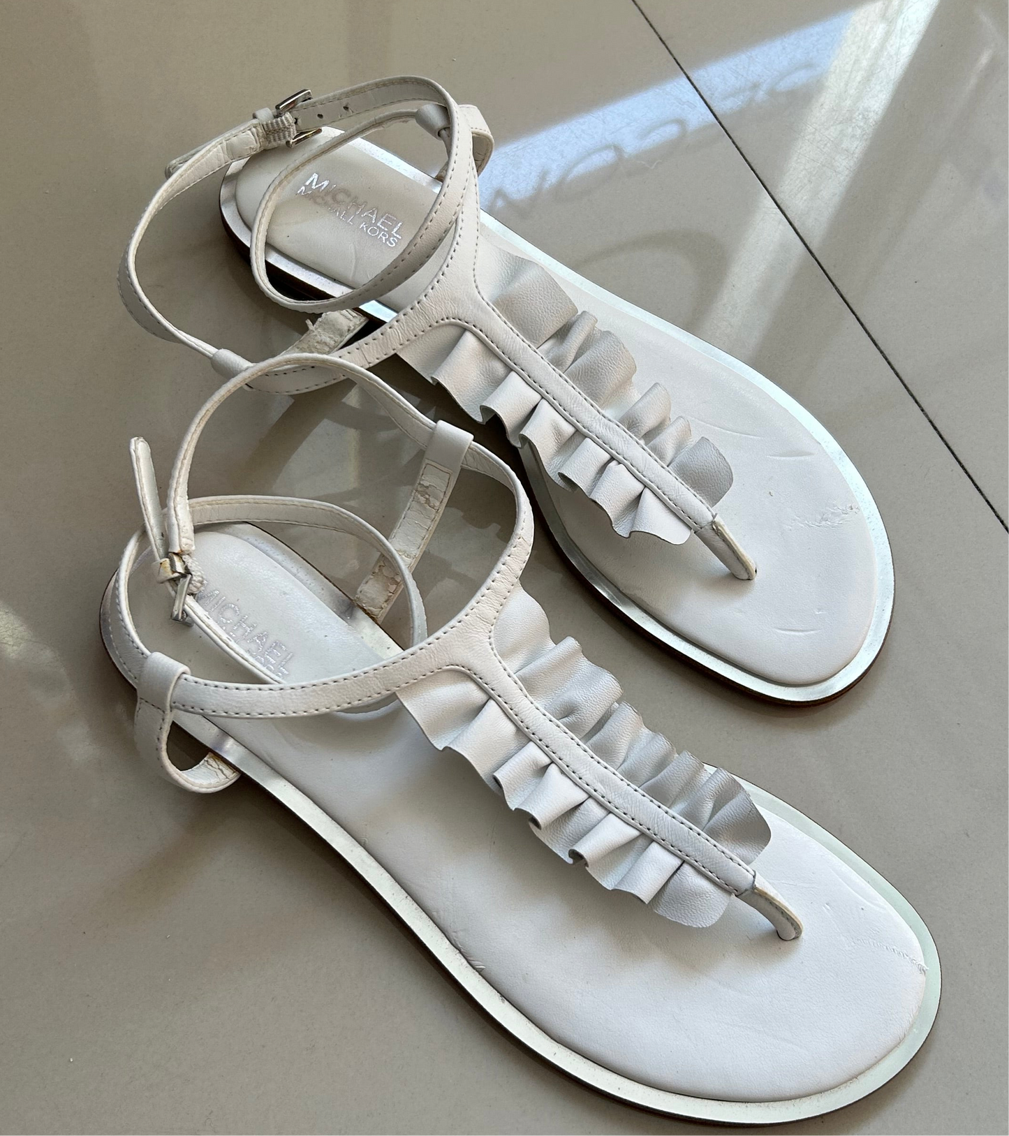 Michael Kors White Sandals 6.5