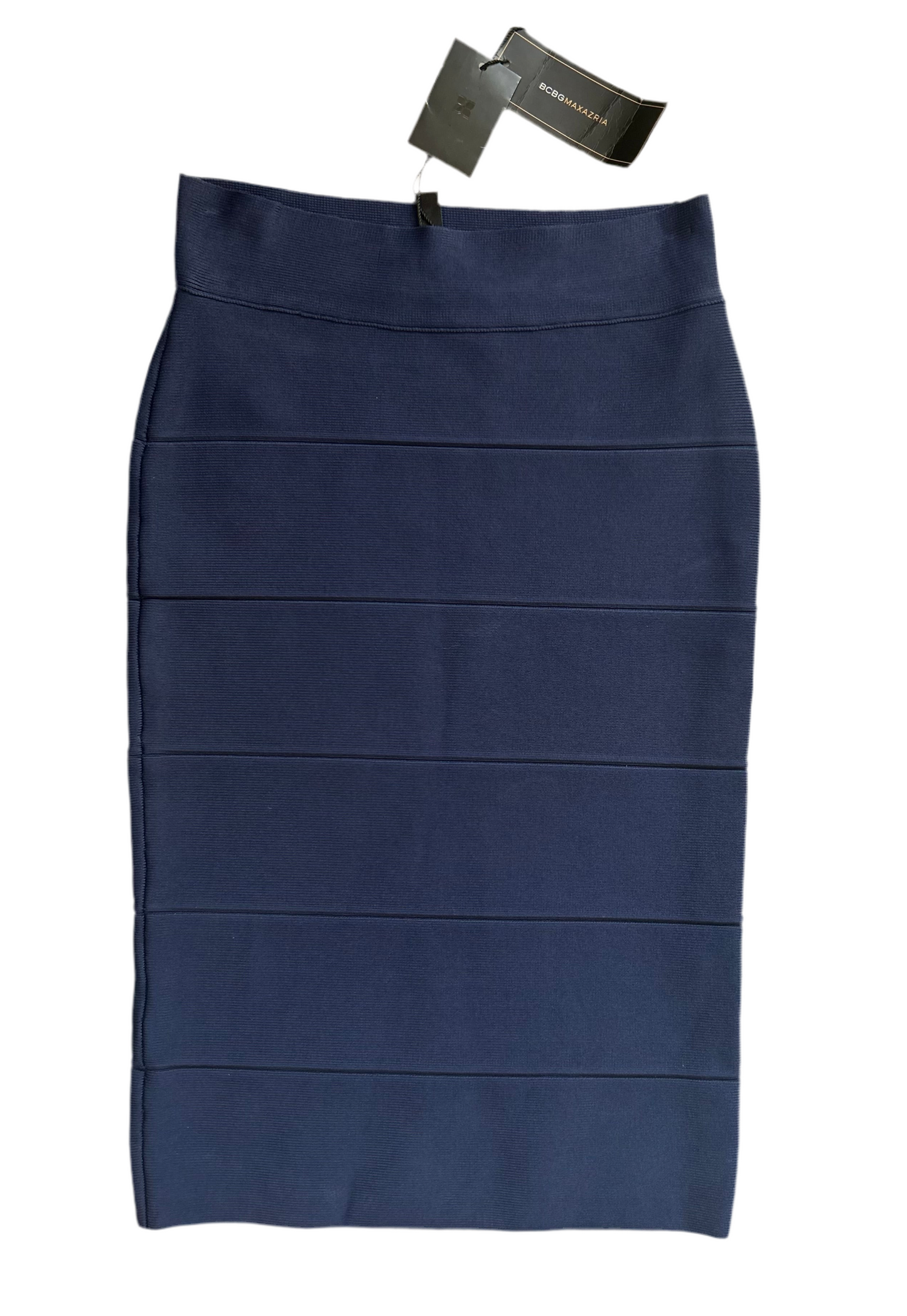 Navy Blue Bandage Midi Skirt