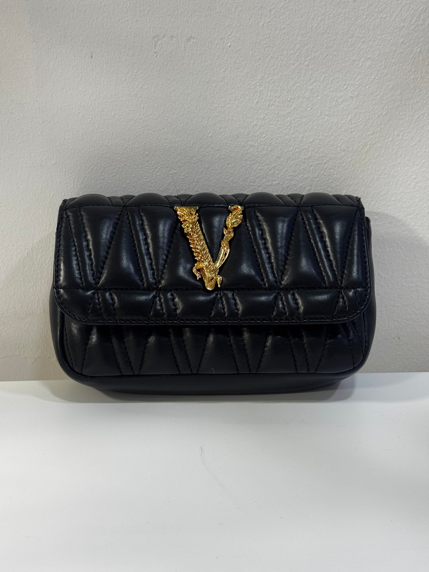 Versace Mini Virtus Black Bag