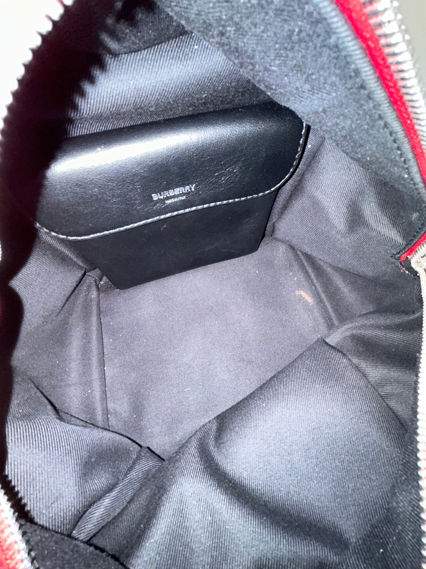 Burberry Red Leather Cube Bag