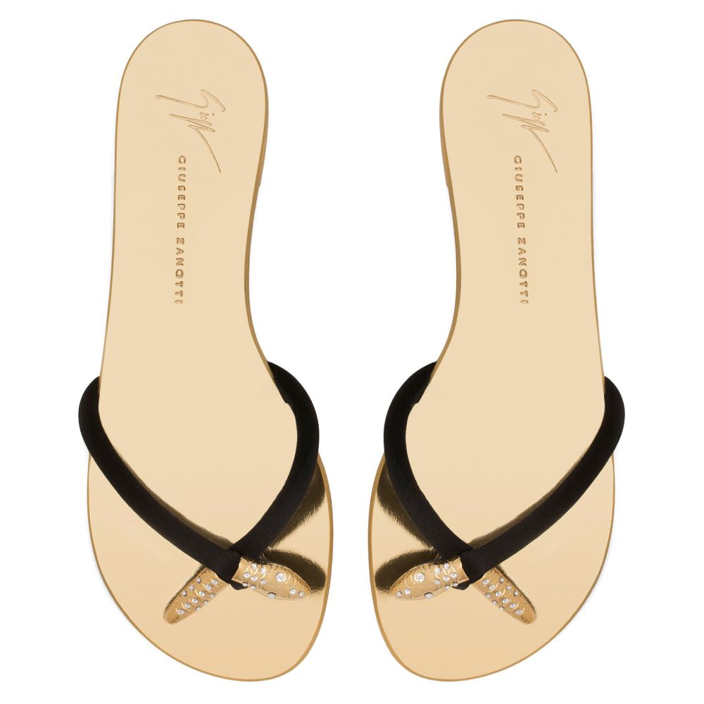 Giuseppe Zanotti Gold Snake Silk Sandals 37