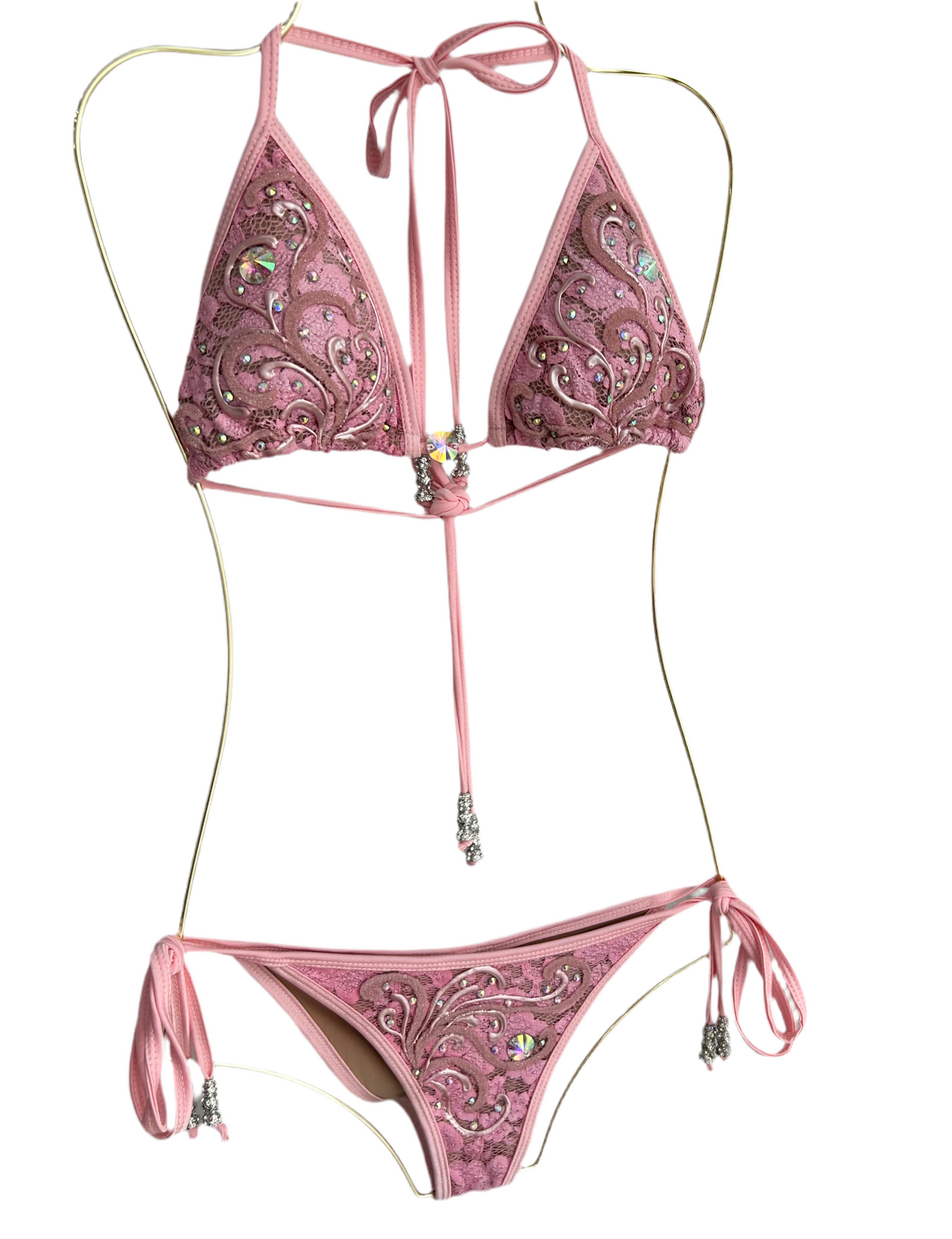 Baccio Pink Lace Swimsuit M