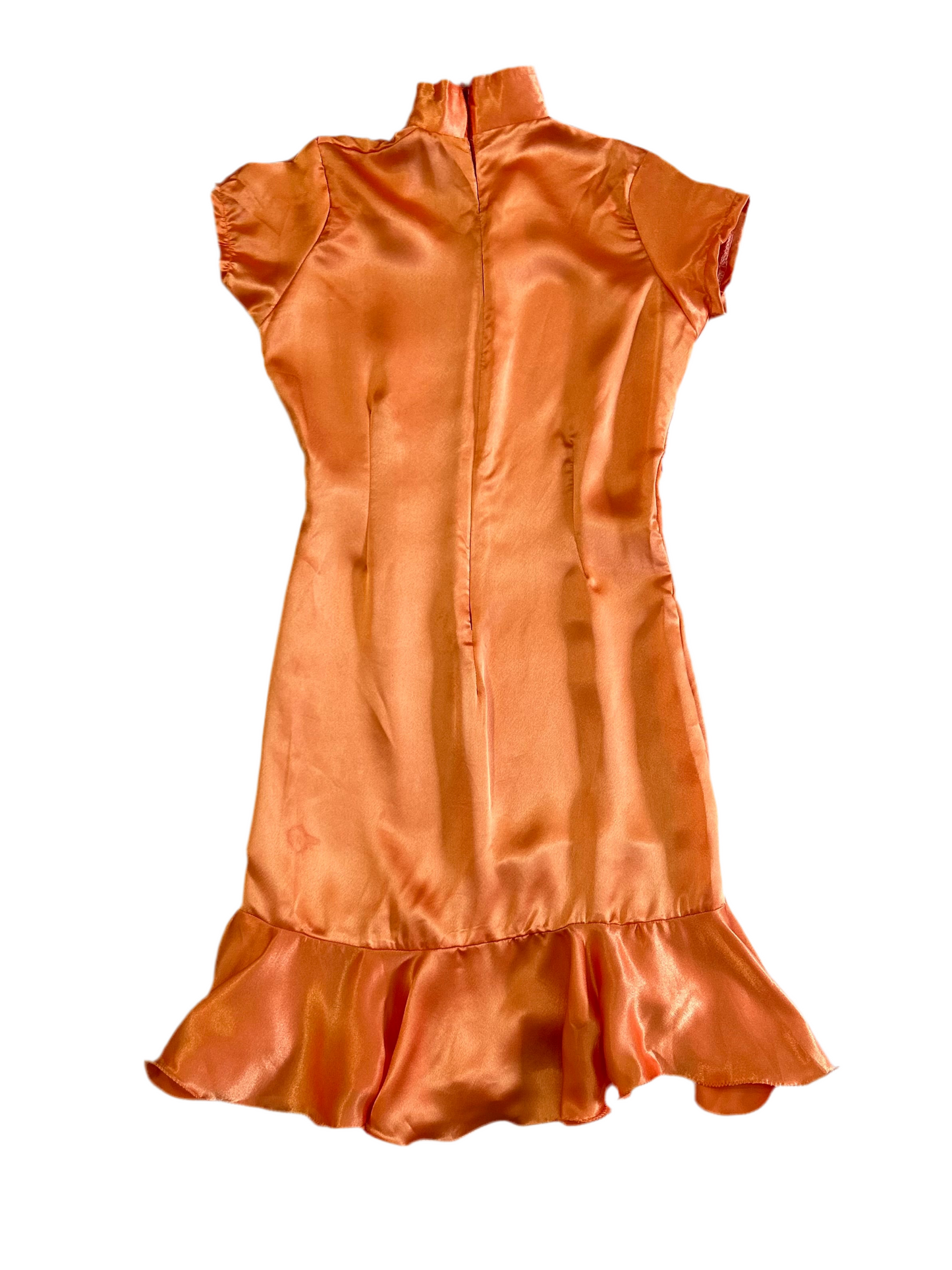 Orange silk dress