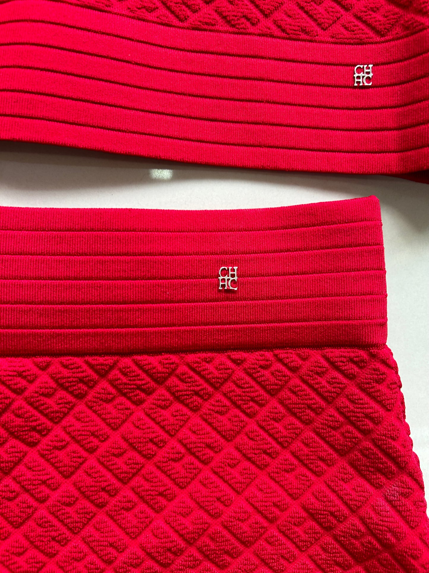 Carolina Herrera Red Skirt Set