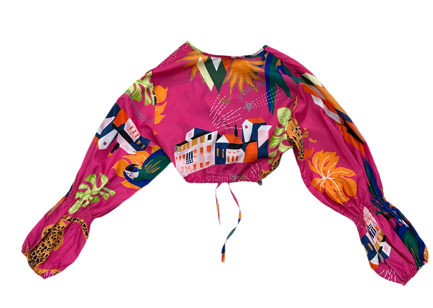 Pink Tropical Crop Top