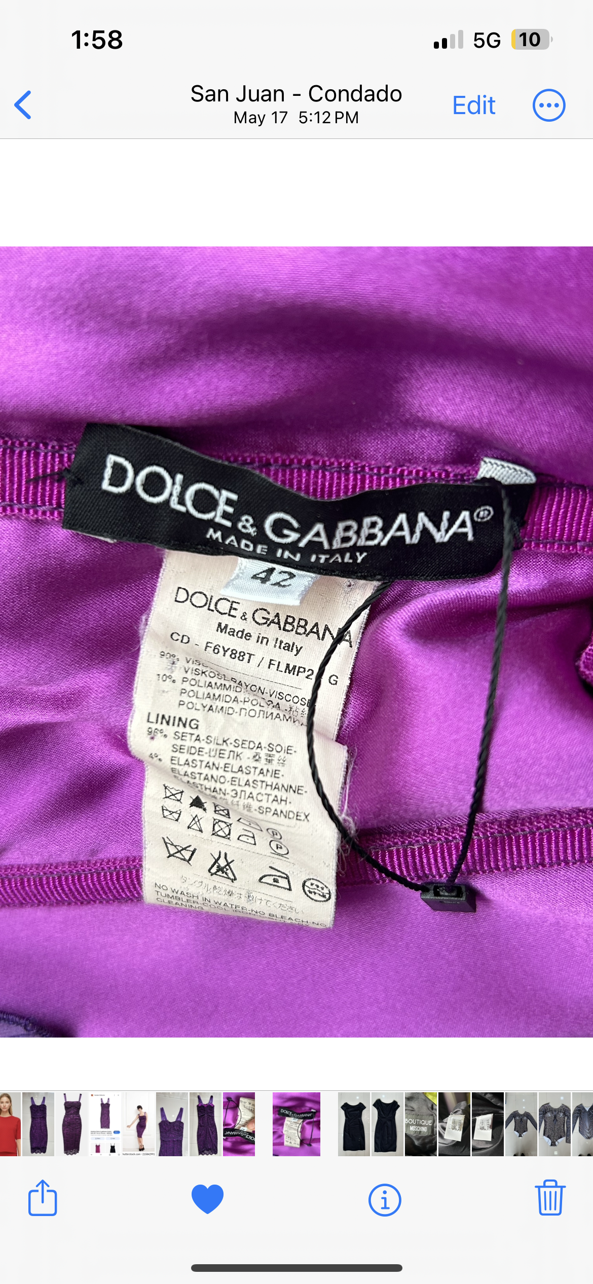 Dolce & Gabbana Vintage Lace Purple Dress