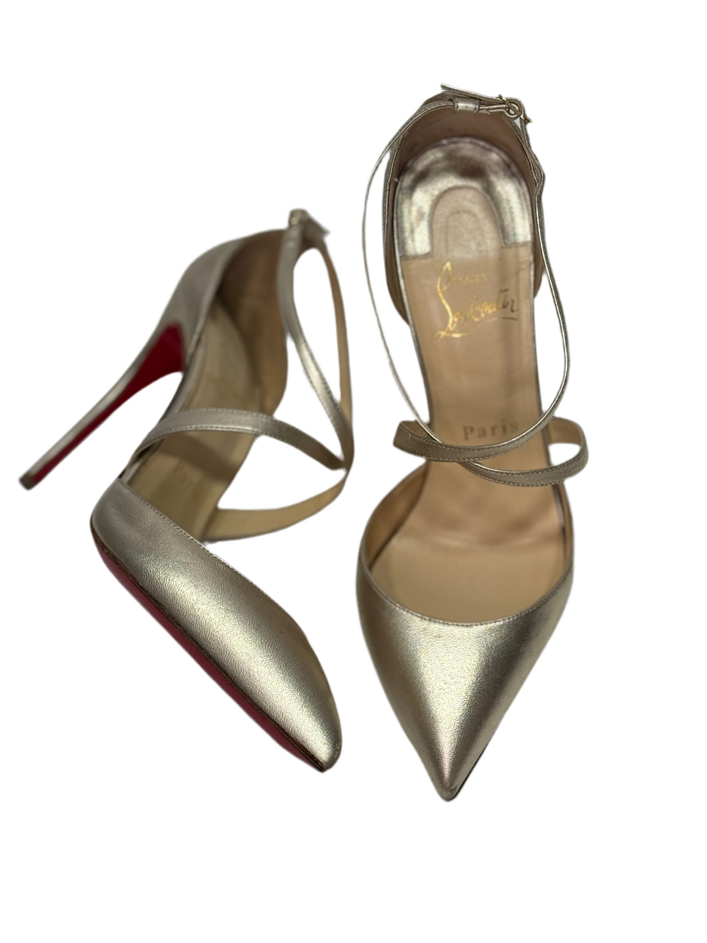 Christian Louboutin Maltaise Laminata 100 Pointed Toe Heels 36.5