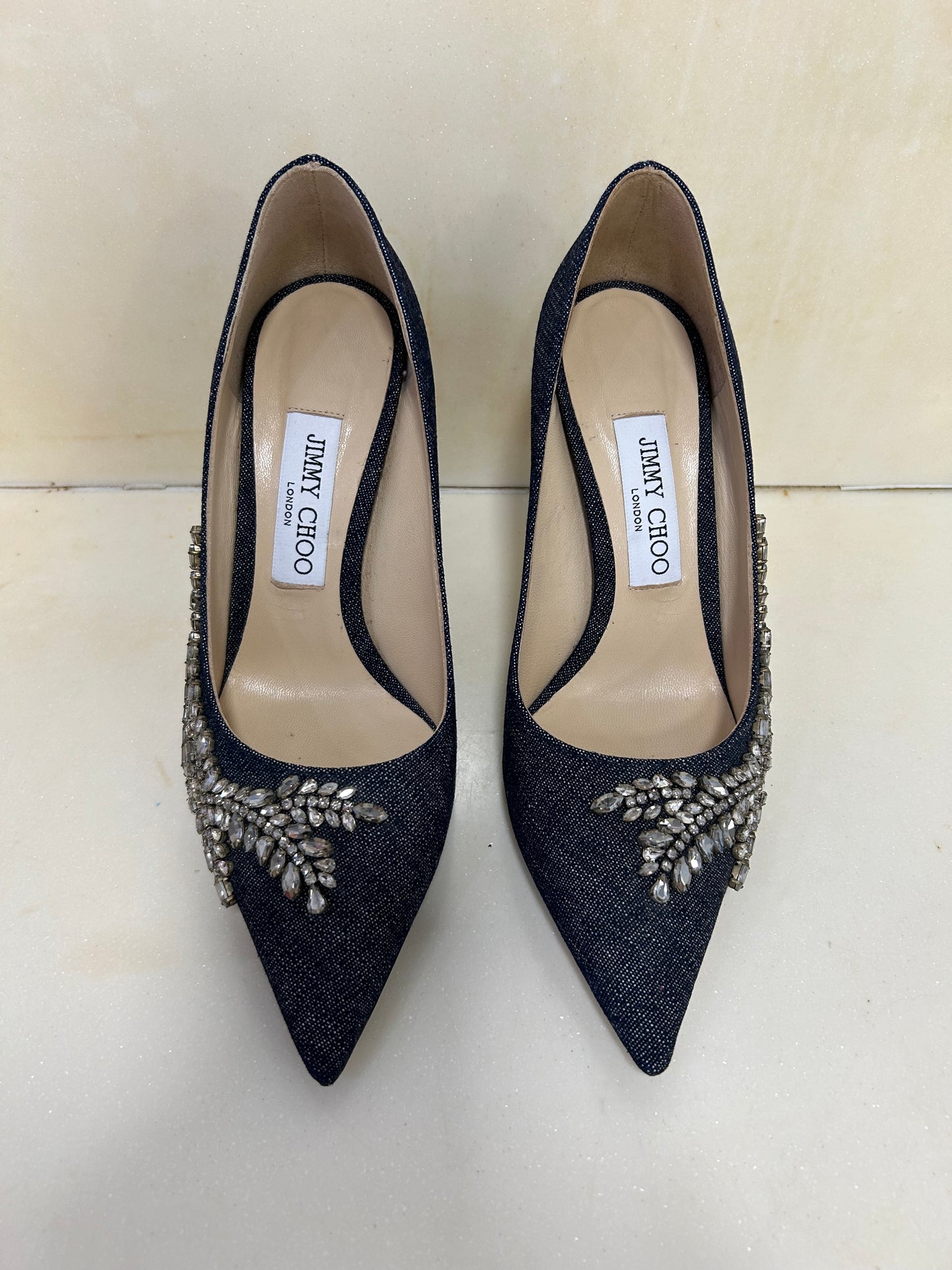 Jimmy Choo Love 100 Denim Pumps 38.5