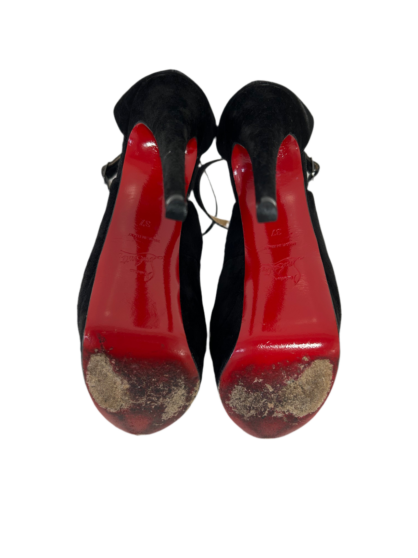 Christian Louboutin Black Suede Platform Heels 37