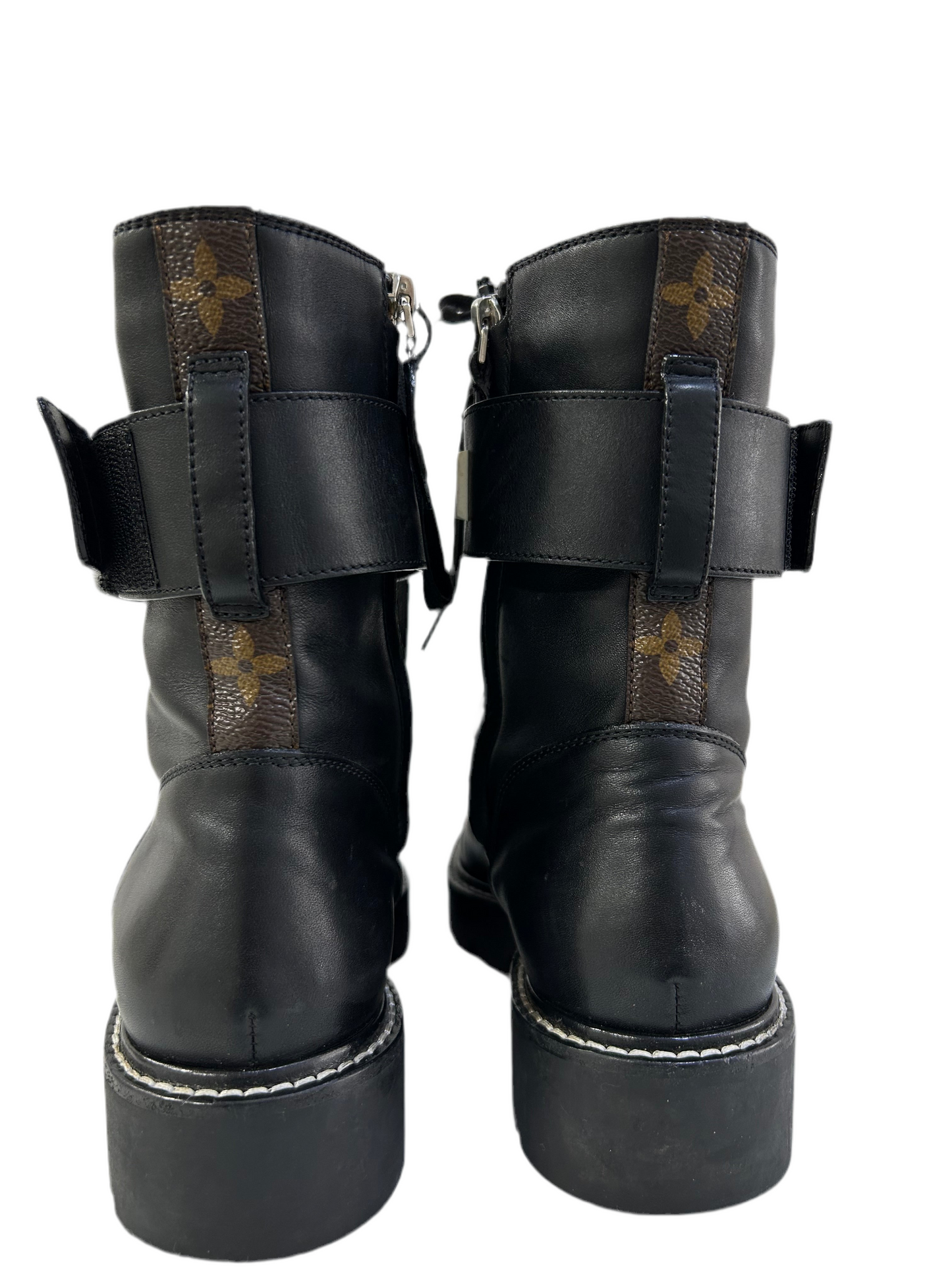 Louis Vuitton Black Leather Combat Boots 6.5