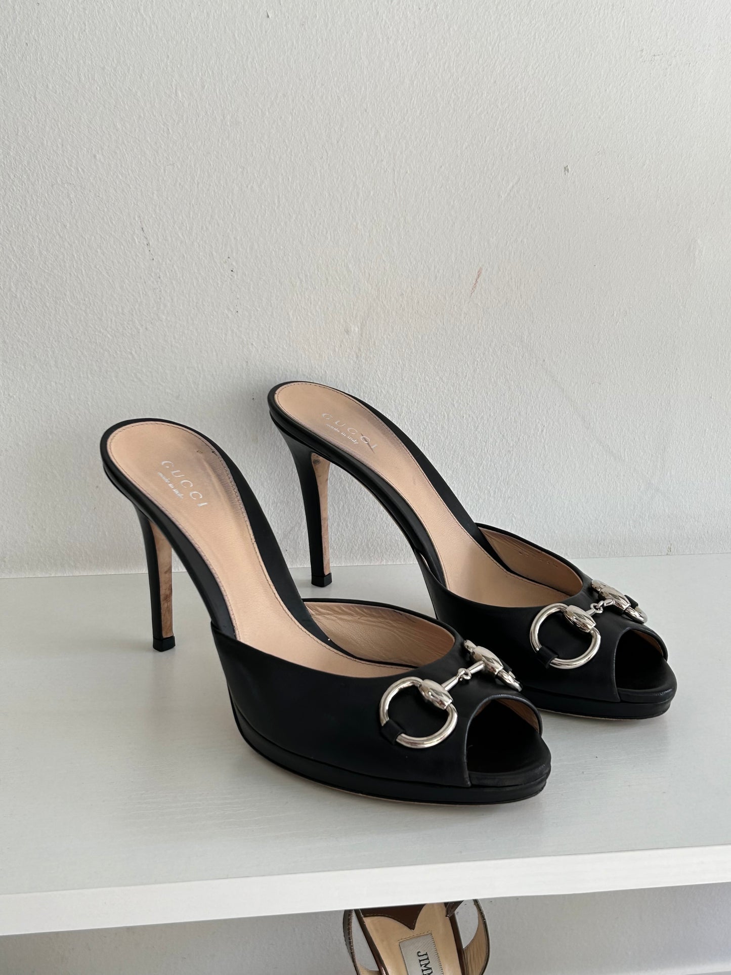 Gucci Black Leather Kitten Heels