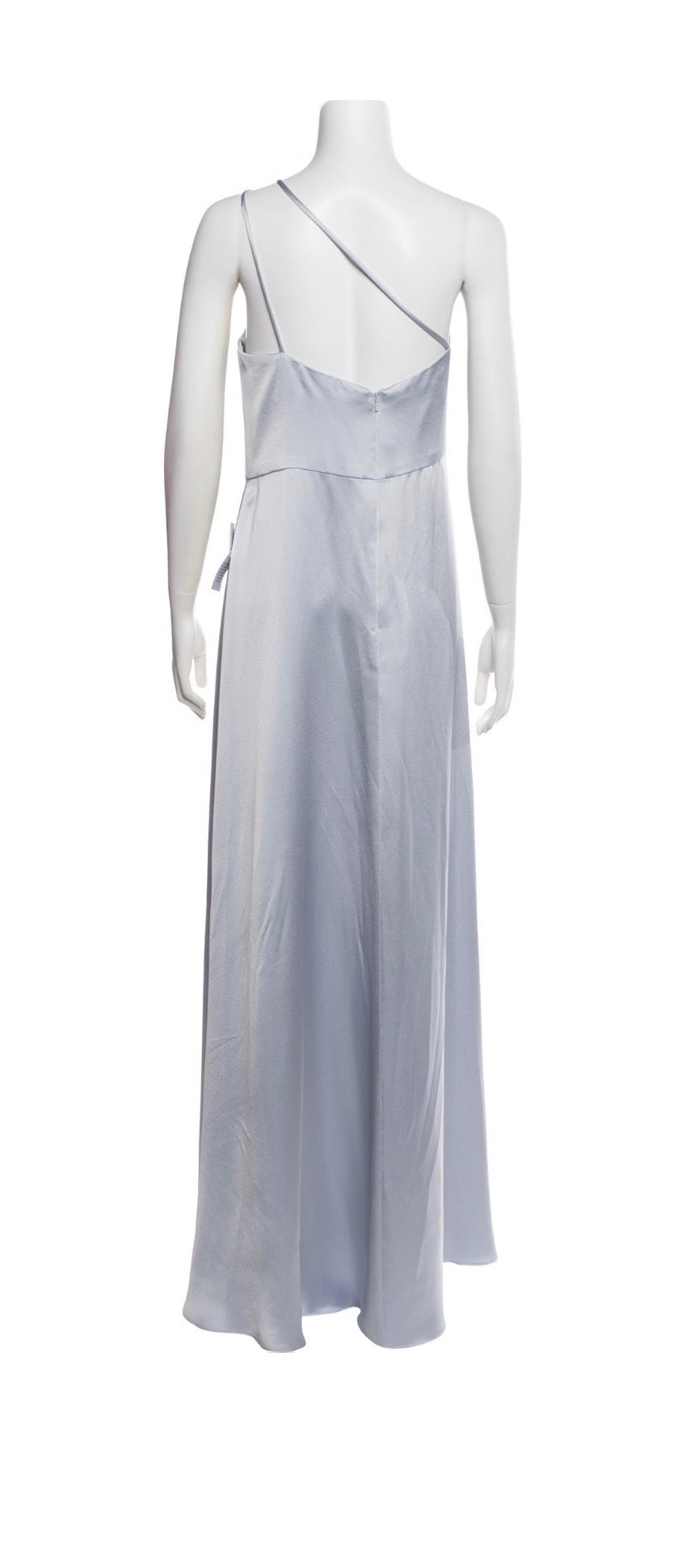 Jenny Yoo Jensen One-Shoulder Satin Gown – Ice Blue