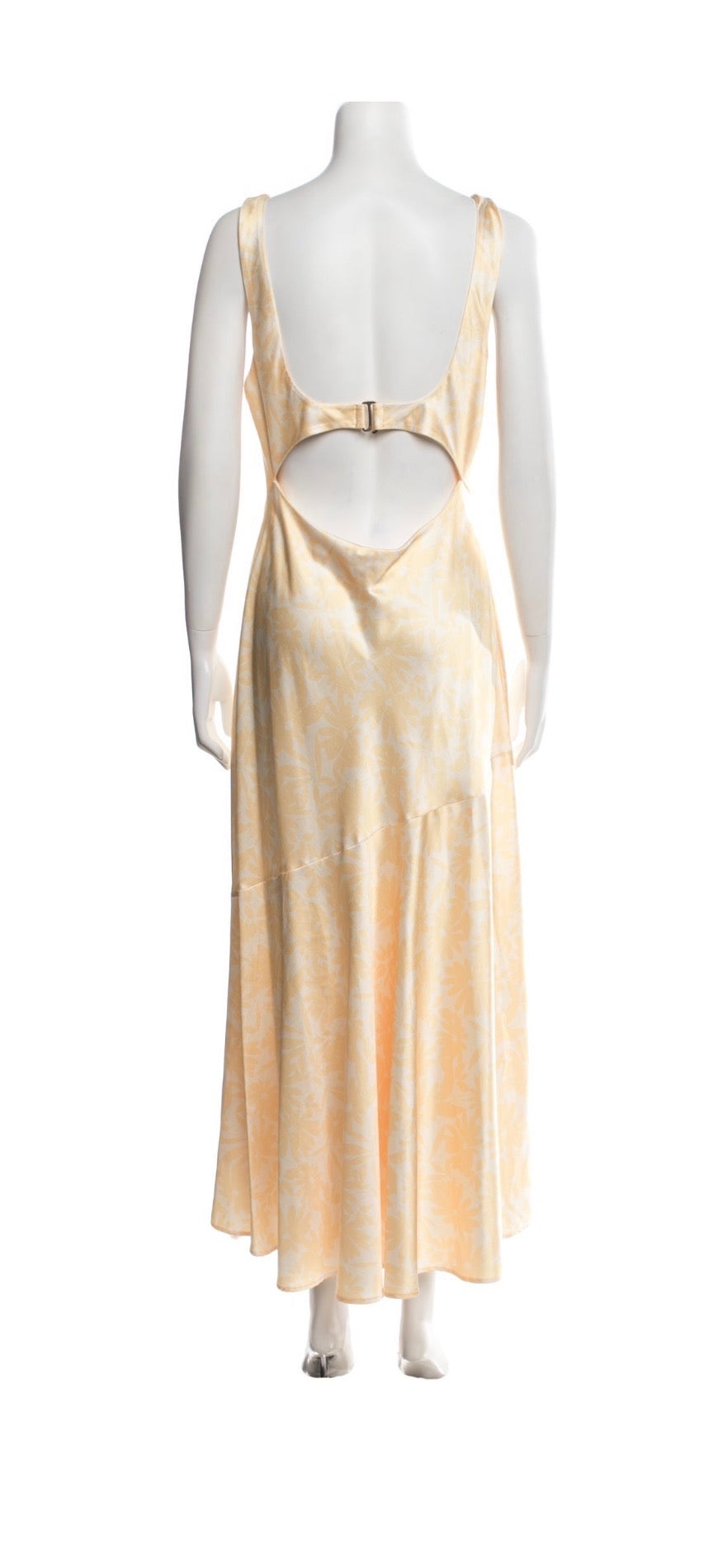 Significant Other Butter Yellow Floral Satin Maxi Dress