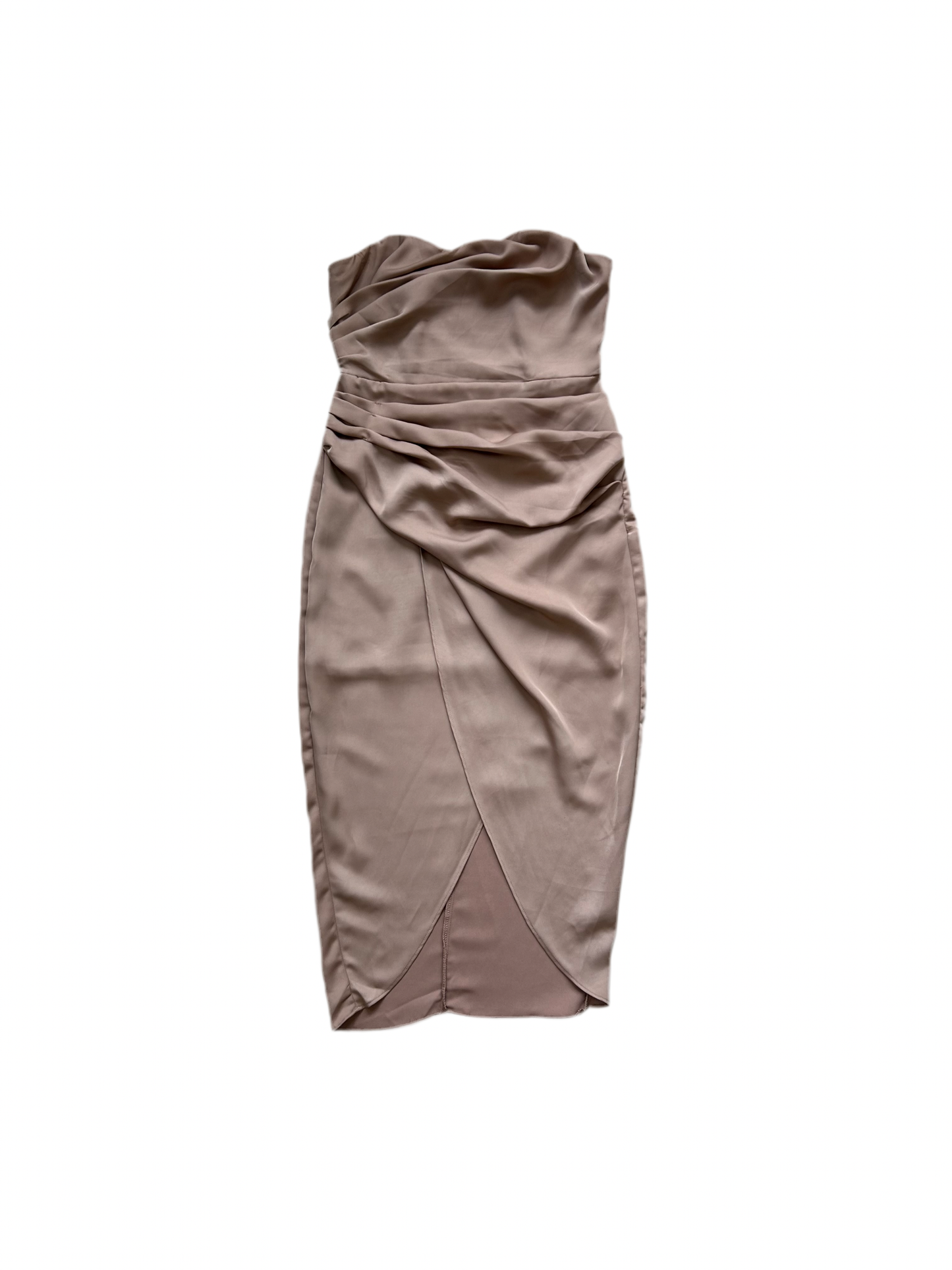 Beige strapless dress S