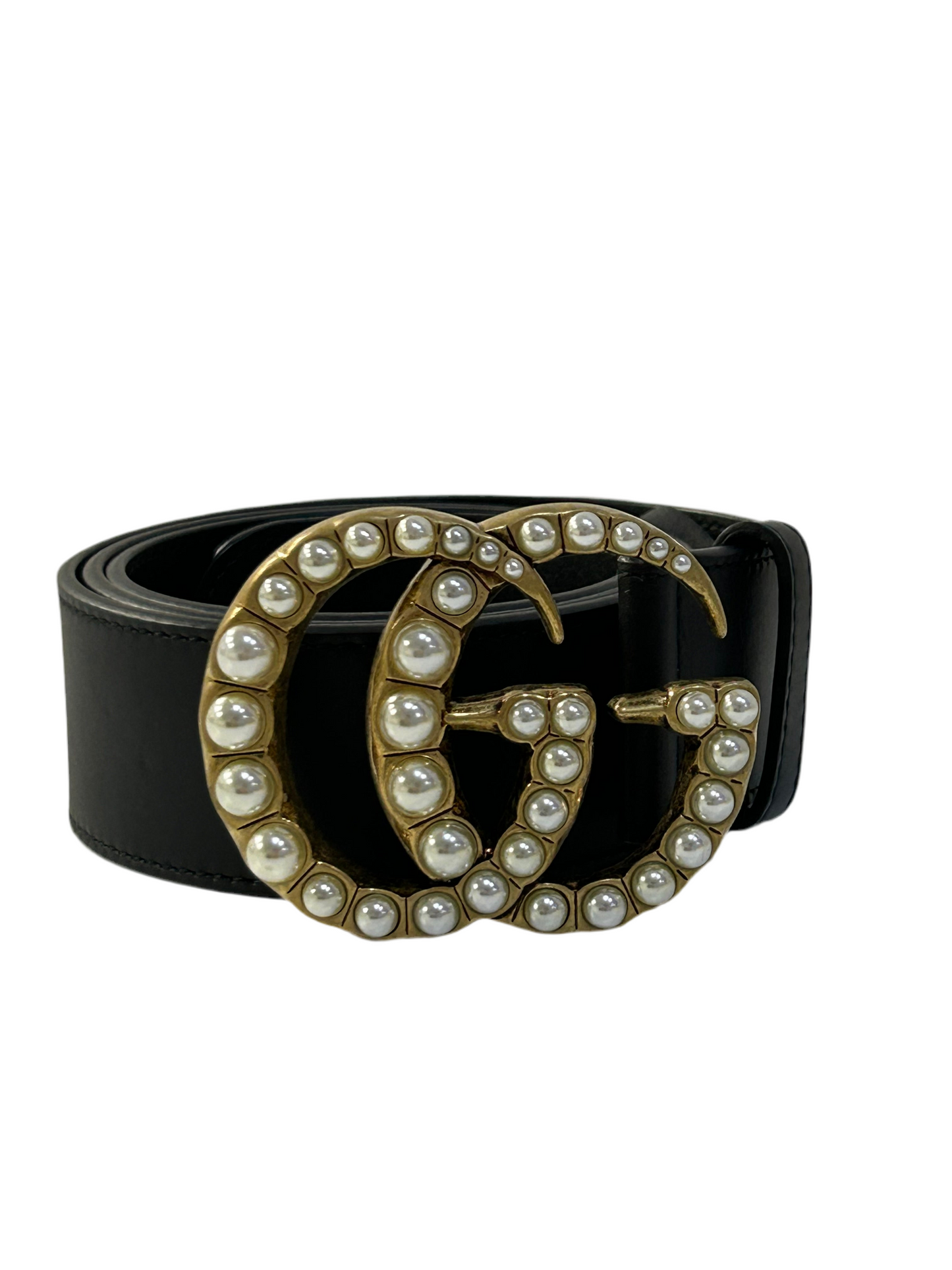 Gucci Leather Pearl Belt