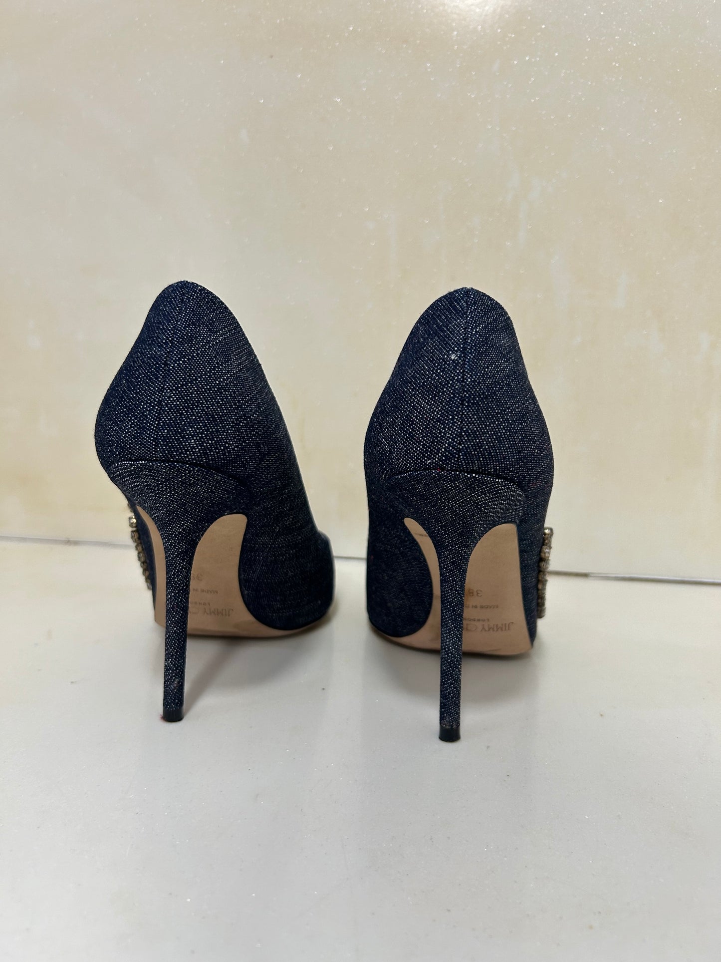 Jimmy Choo Love 100 Denim Pumps 38.5