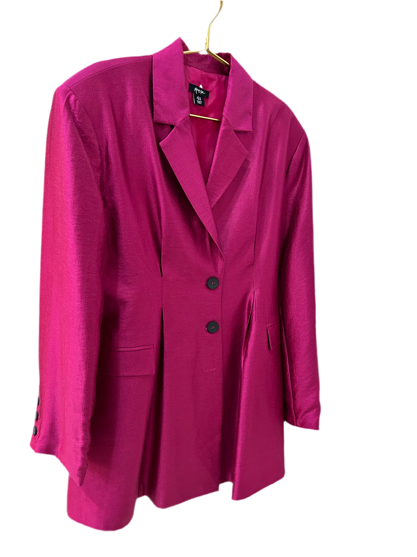 Metallic Magenta Blazer Dress