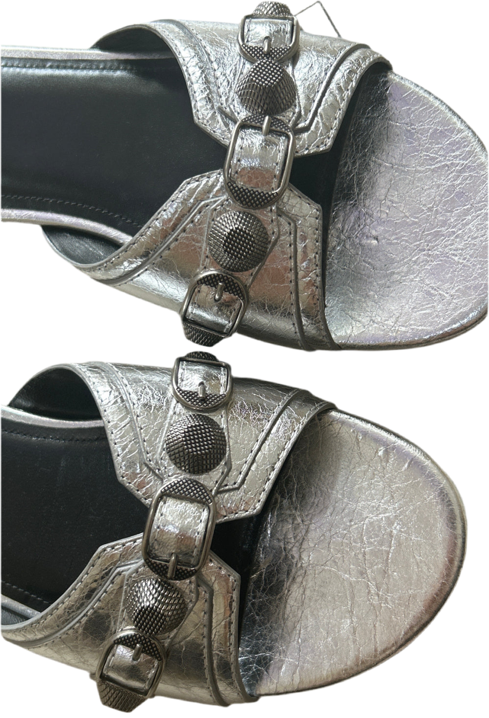 Balenciaga Silver Studded Sandals 37