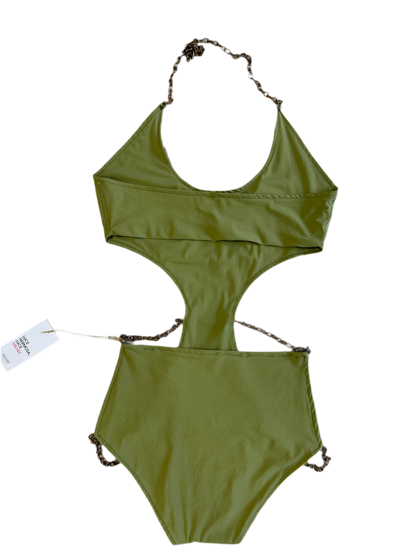 Green bodysuit with chains S