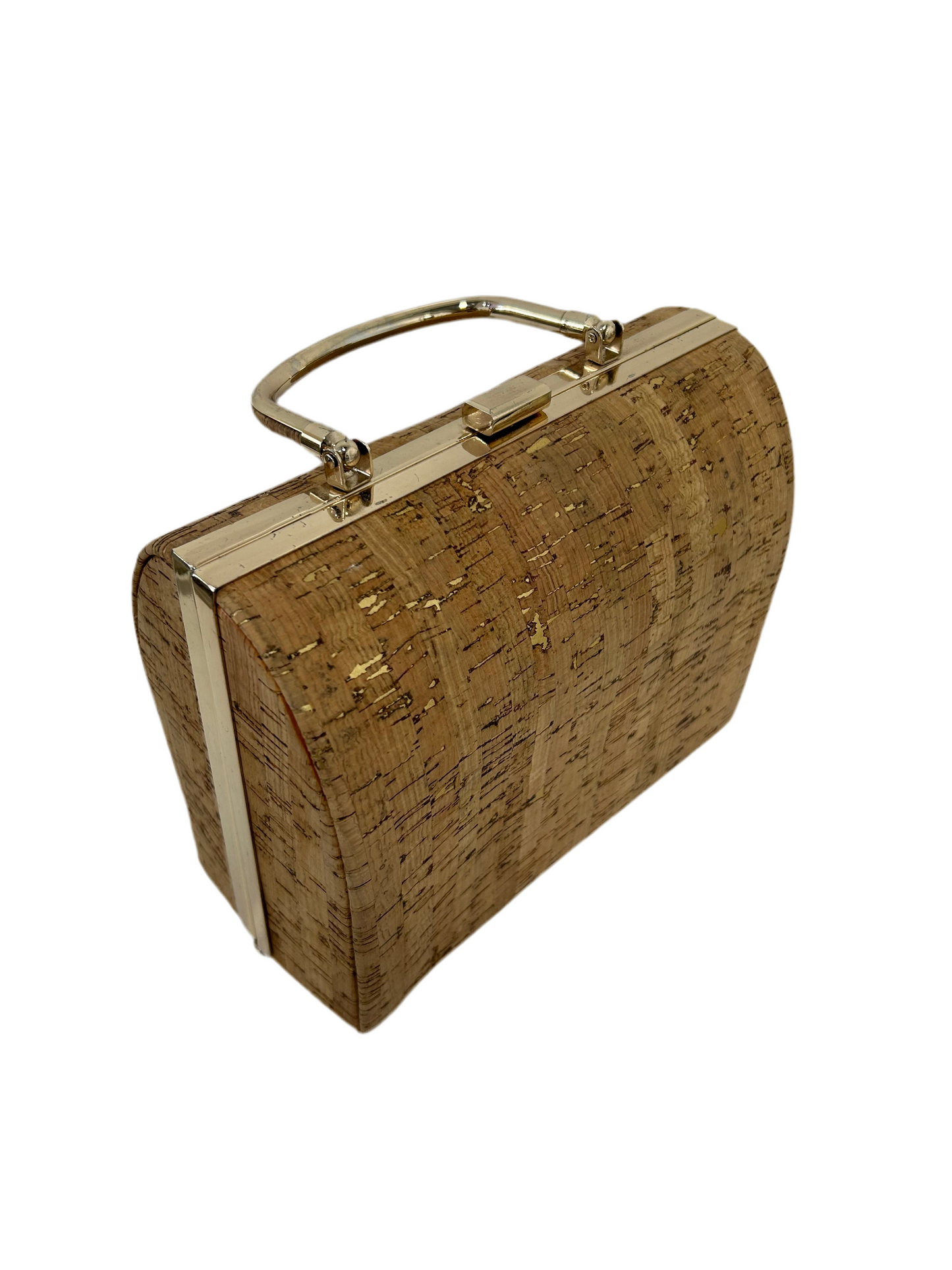 Cork clutch with gold chain