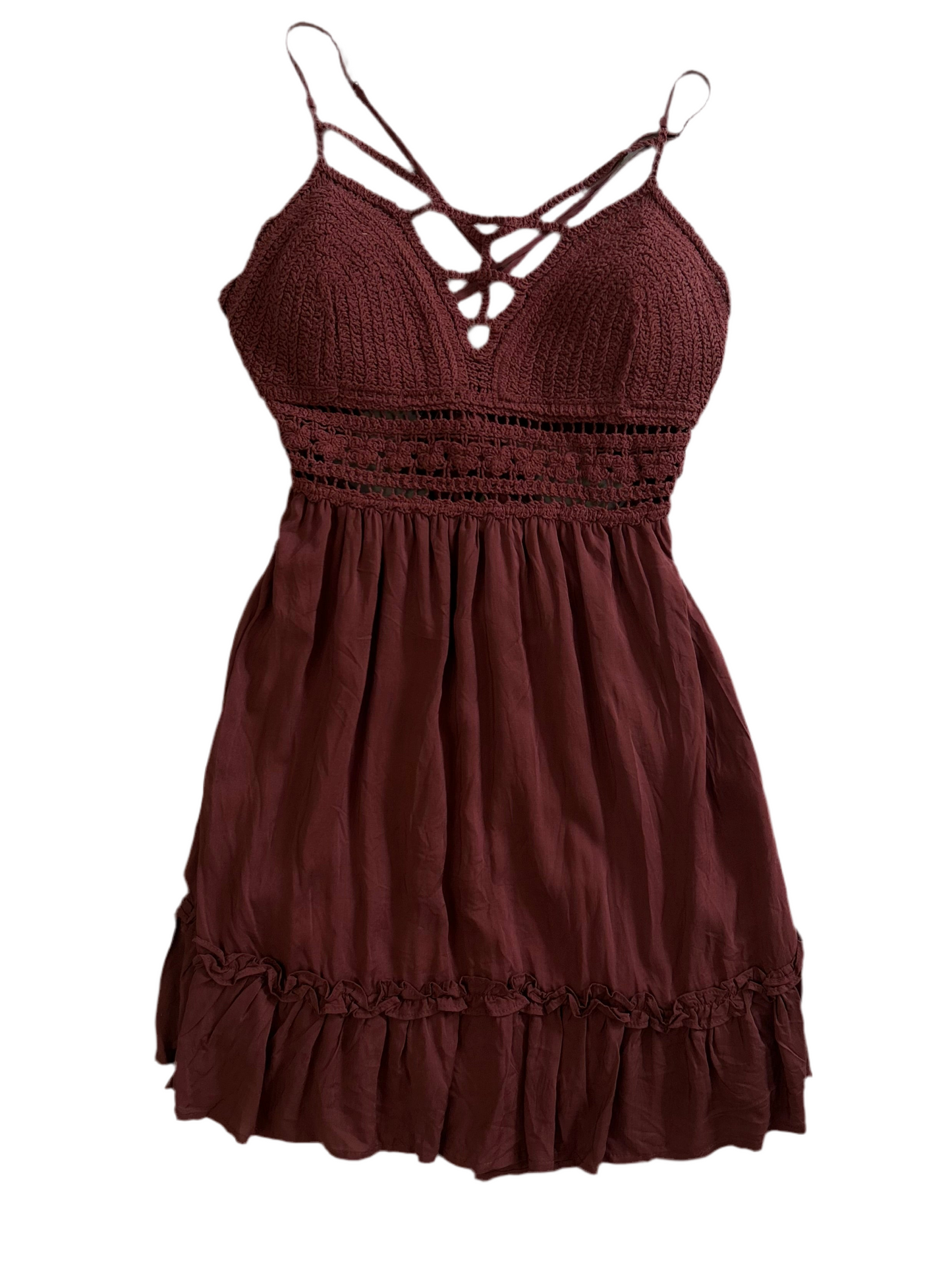 Brown Crochet Dress