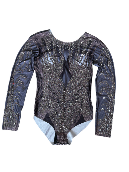 Black Rhinestone Bodysuit