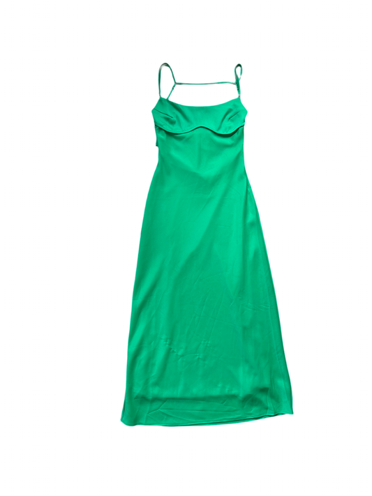 Green Satin Maxi Dress