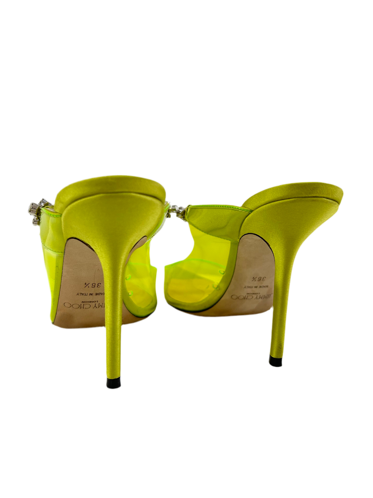 Jimmy Choo Yellow Rhinestone Heels 36.5