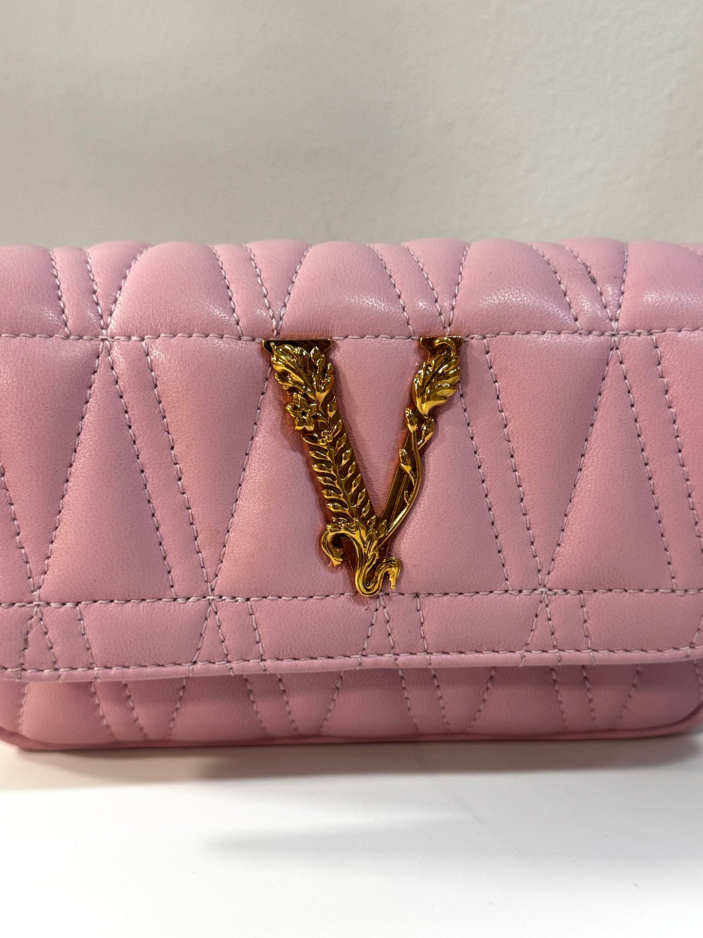 Versace Pink Mini Virtus Bag