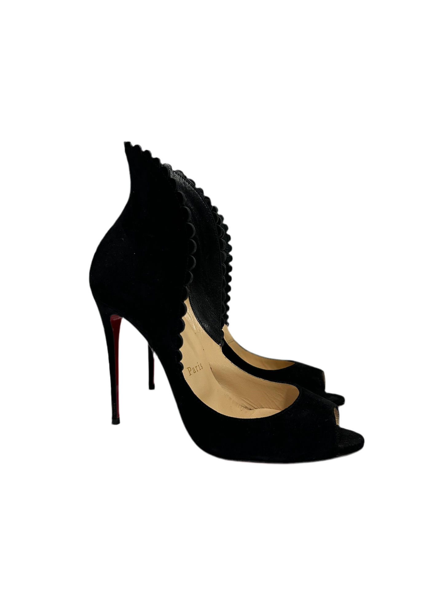 Christian Louboutin Pijonina Black Suede Heels 37
