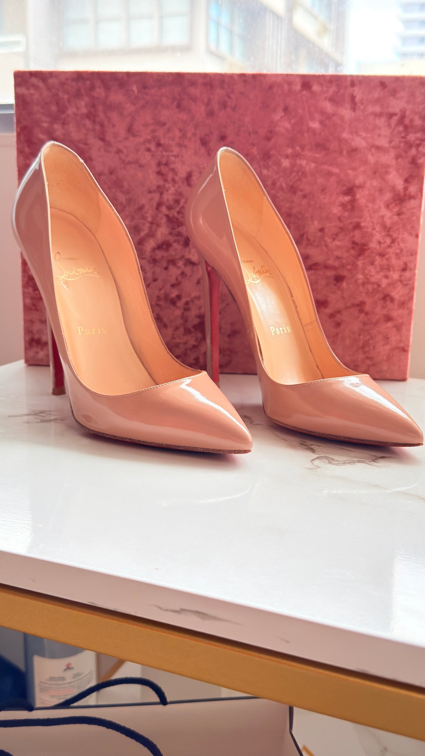 Christian Louboutin So Kate 120 Nude Heels 38.5