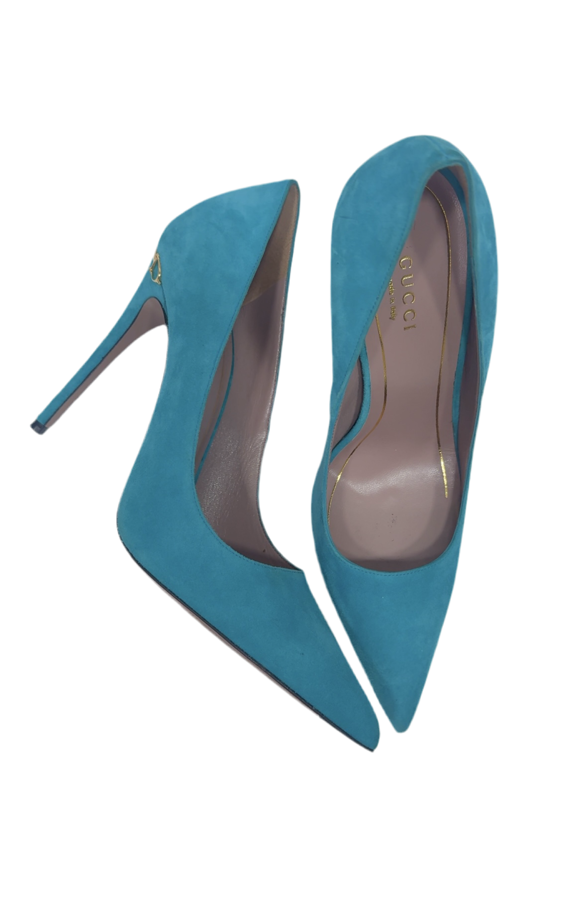 Gucci Teal Suede Heels 38