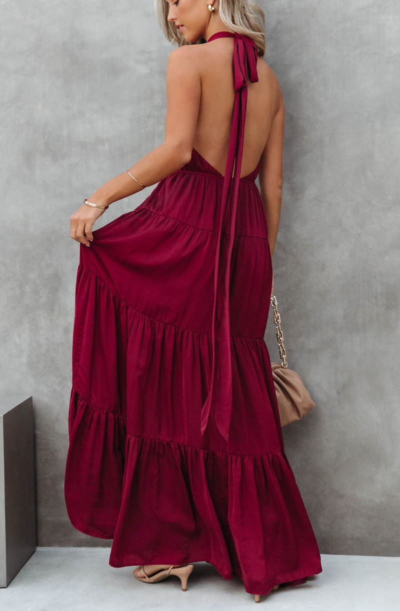 Burgundy Maxi Dress S