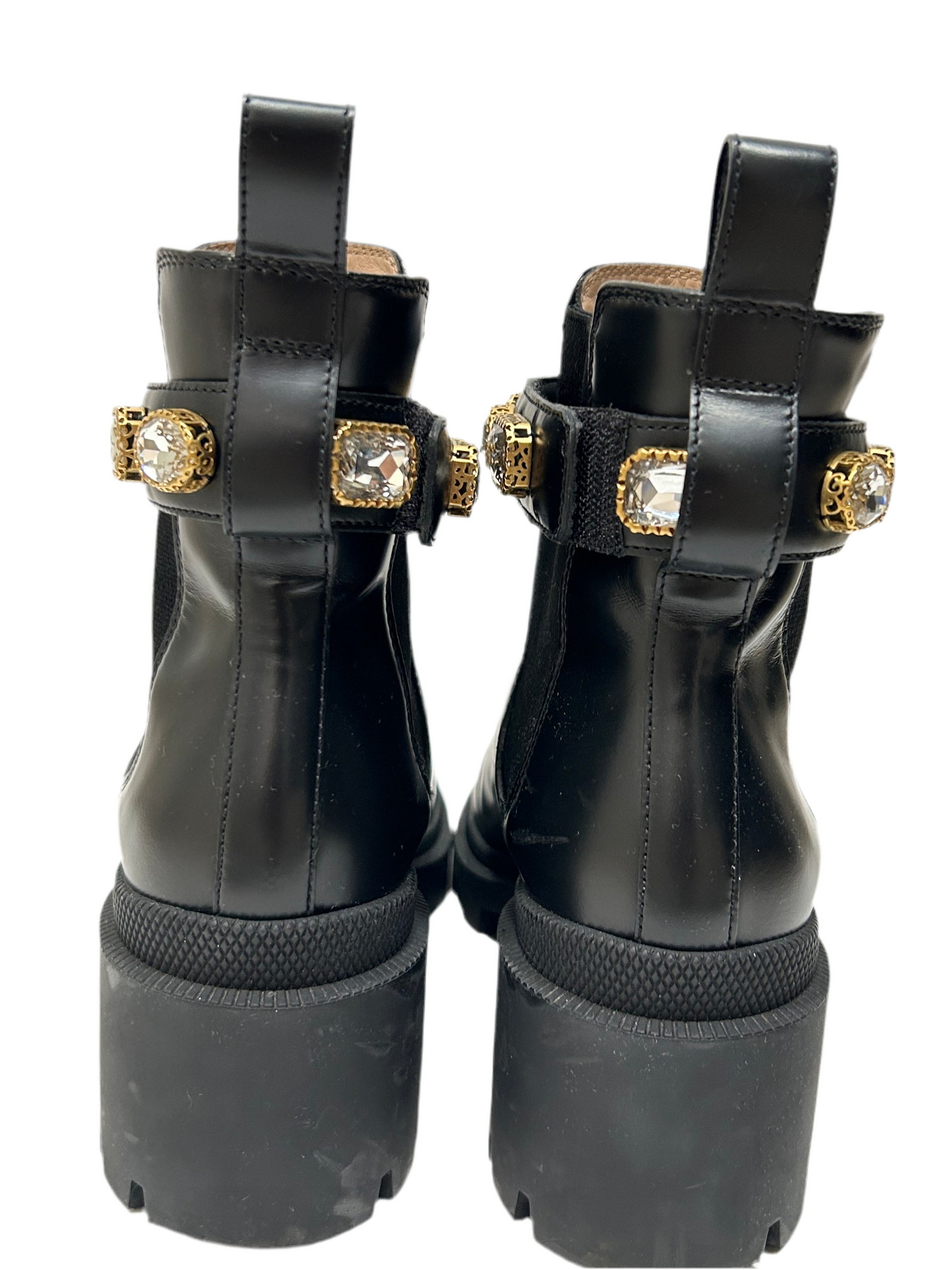 Gucci Leather Crystal Boots 36.5