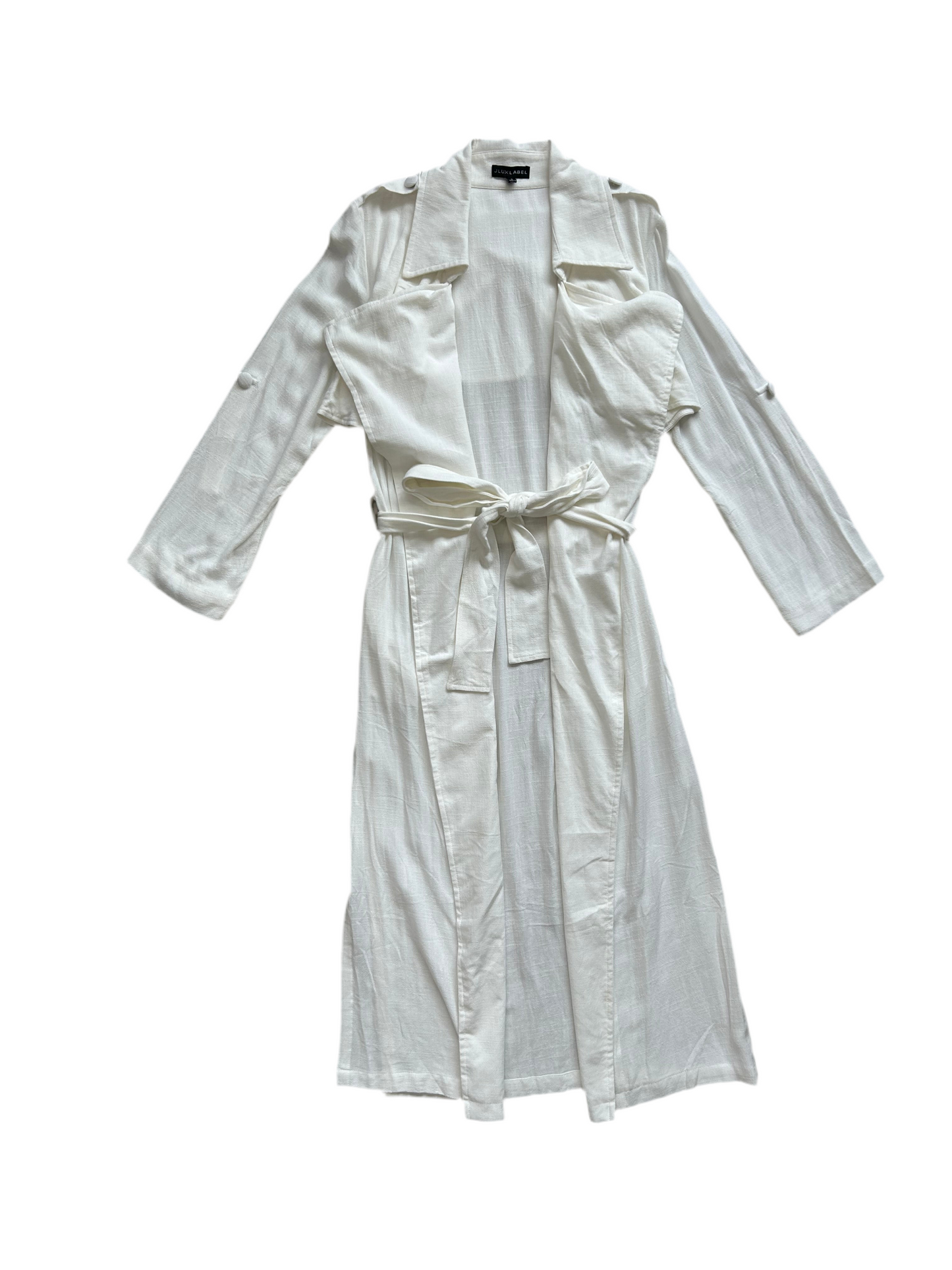 Jlux label White Linen Trench Coat