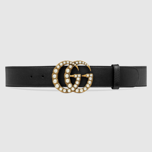 Gucci Leather Pearl Belt