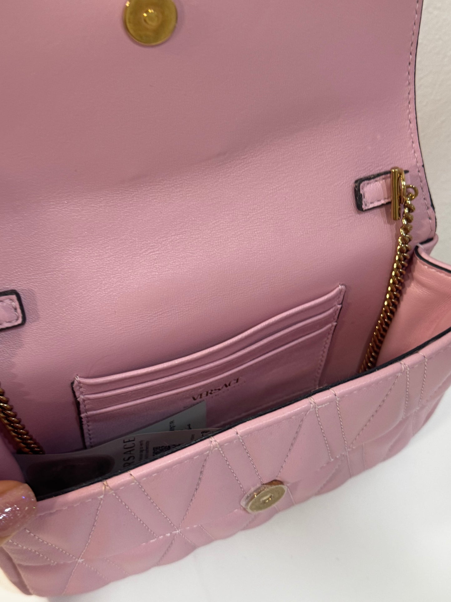 Versace Pink Mini Virtus Bag