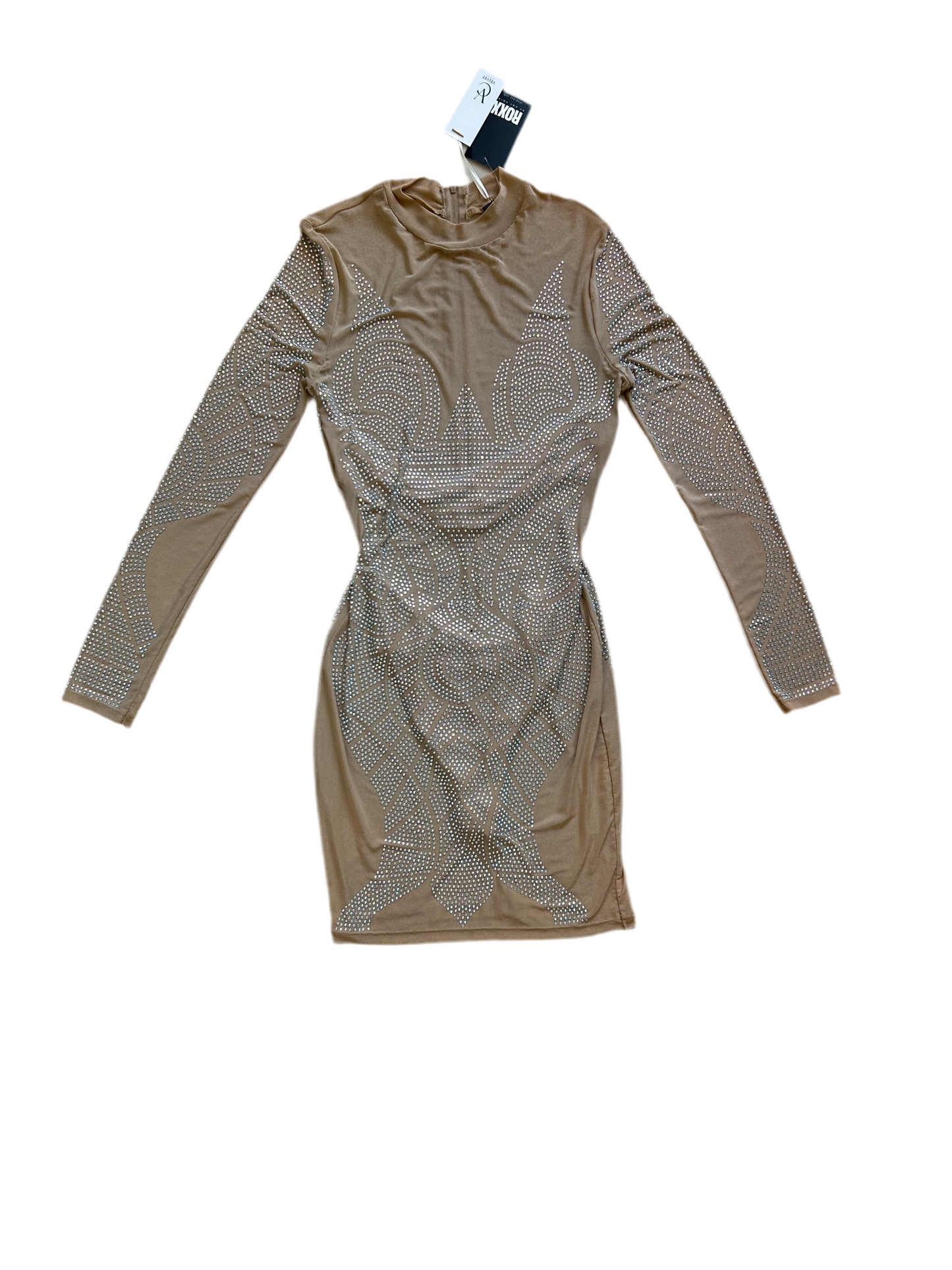 Nude Mesh Rhinestone Studded dress