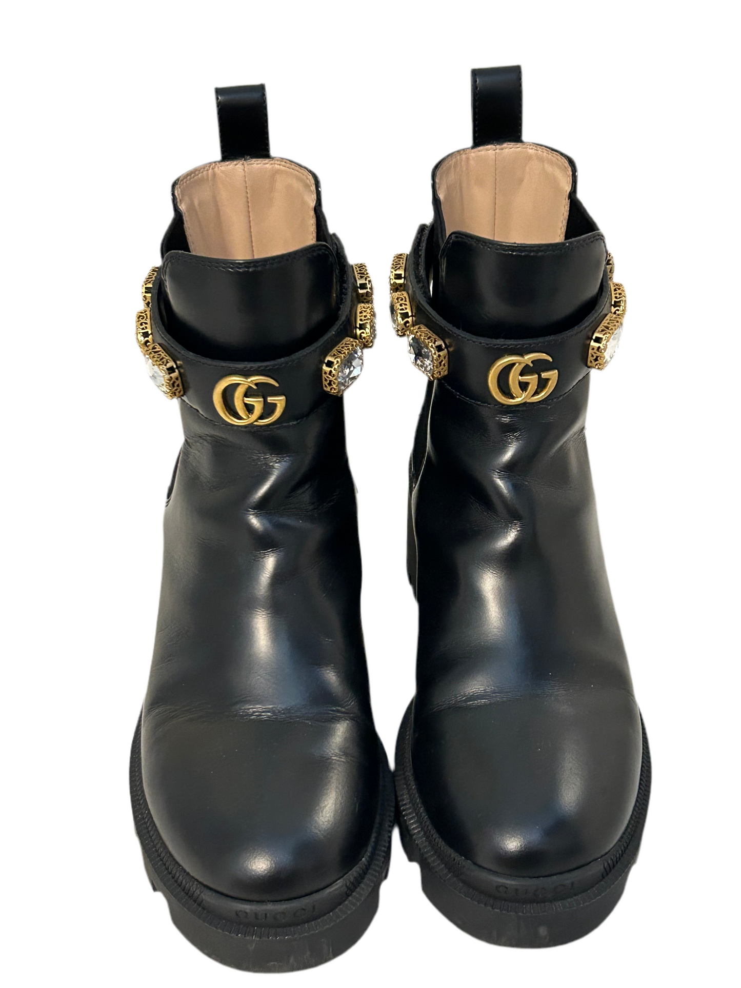 Gucci Leather Crystal Boots 36.5