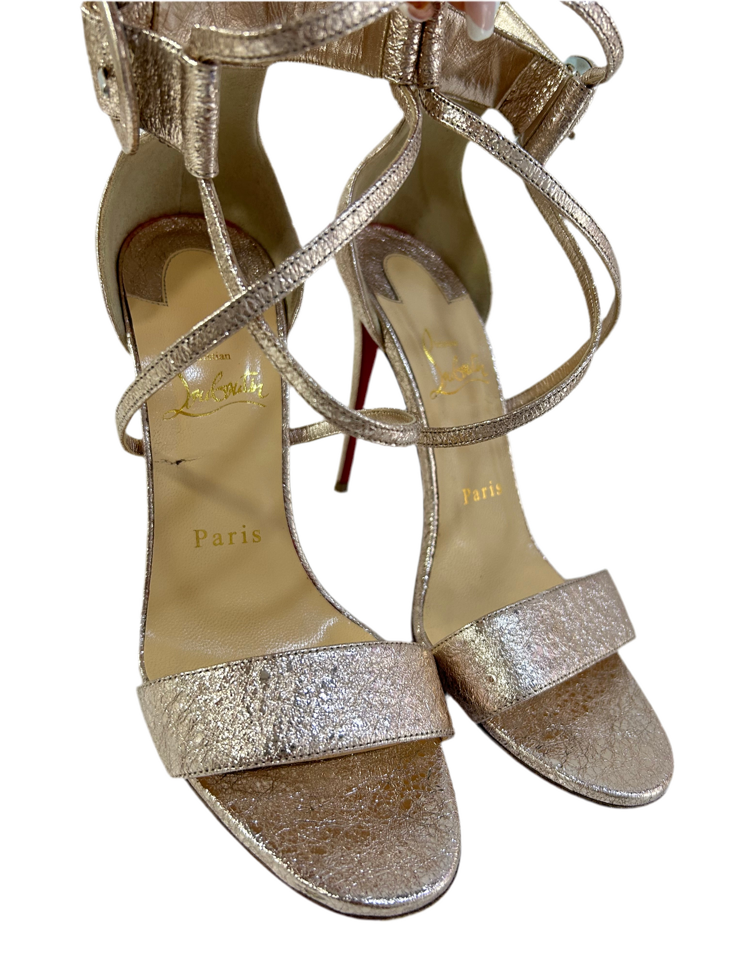 Christian Louboutin Rose Gold Heels 37