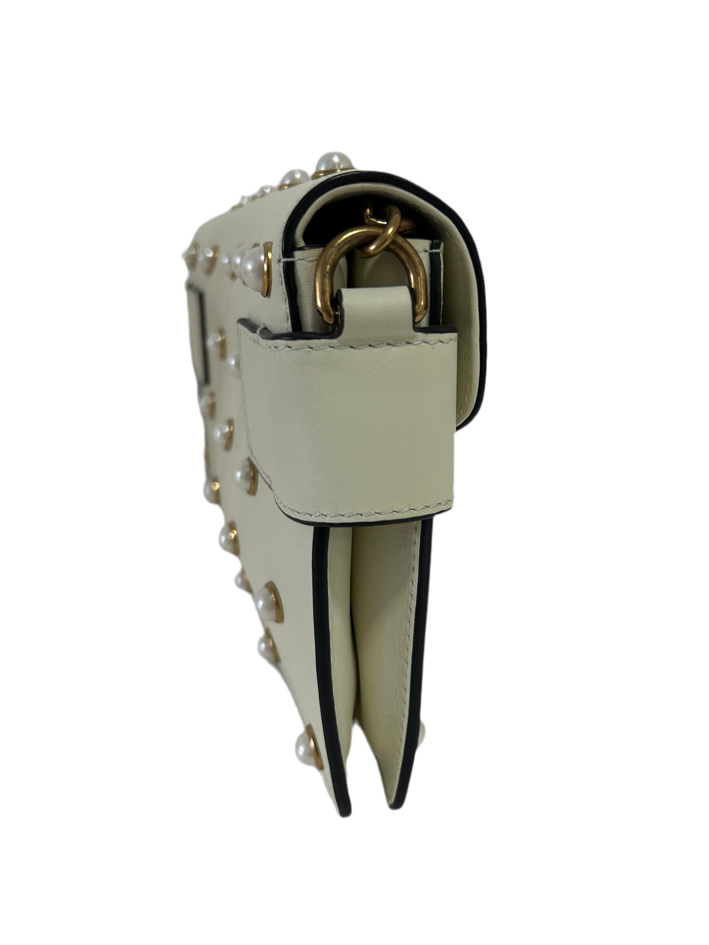 Gucci Ivory Queen Margaret Broadway Leather Pearl Bag